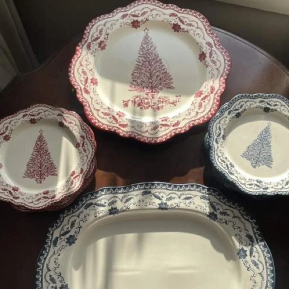 Stoneware Serve Platter Red Pattern - Threshold designed with Studio McGee